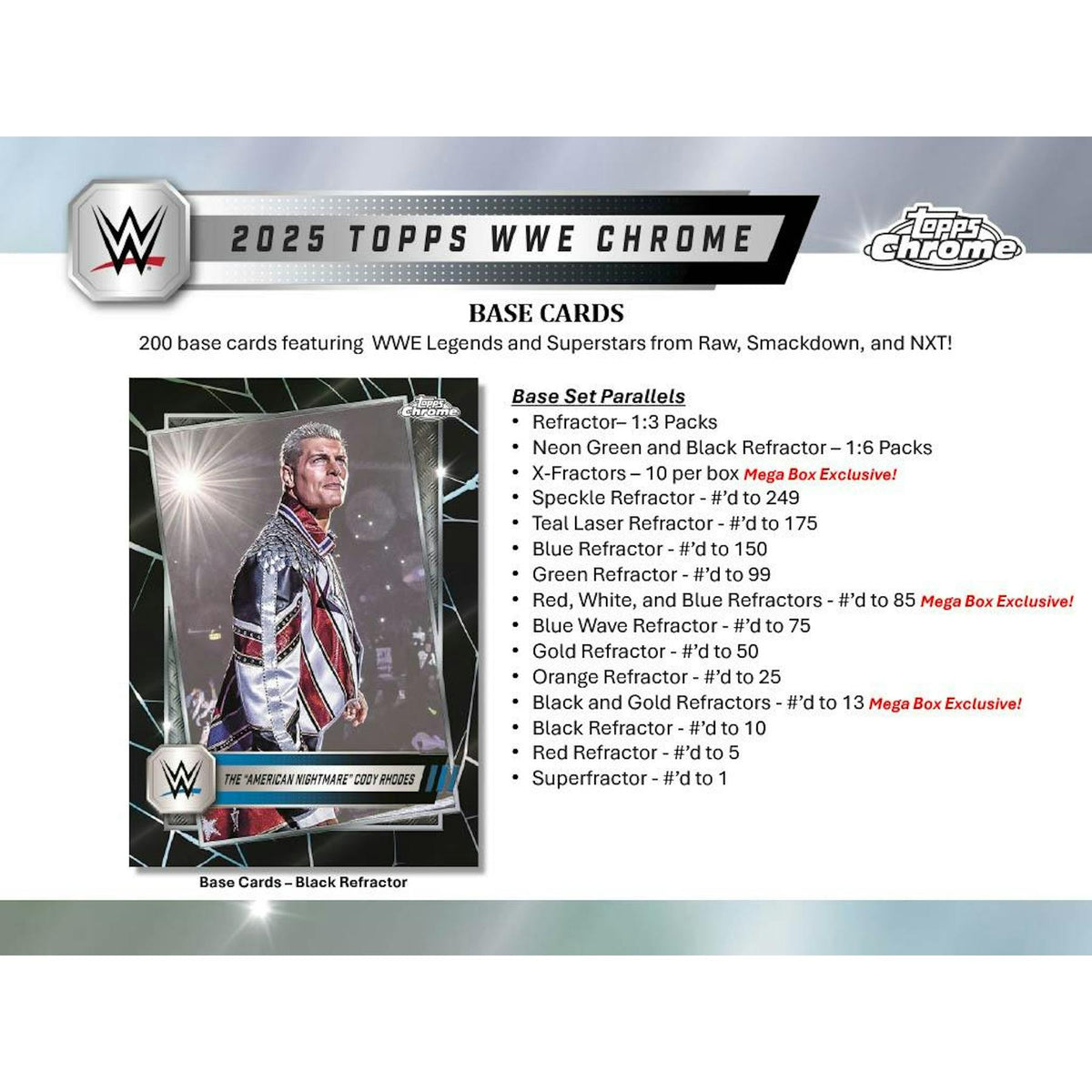 2025 Topps Chrome WWE Wrestling Mega 20-Box Case
