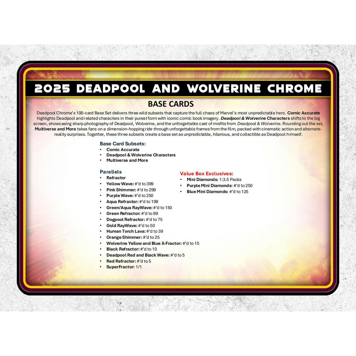 2025 Topps Deadpool Chrome Blaster 40-Box Case