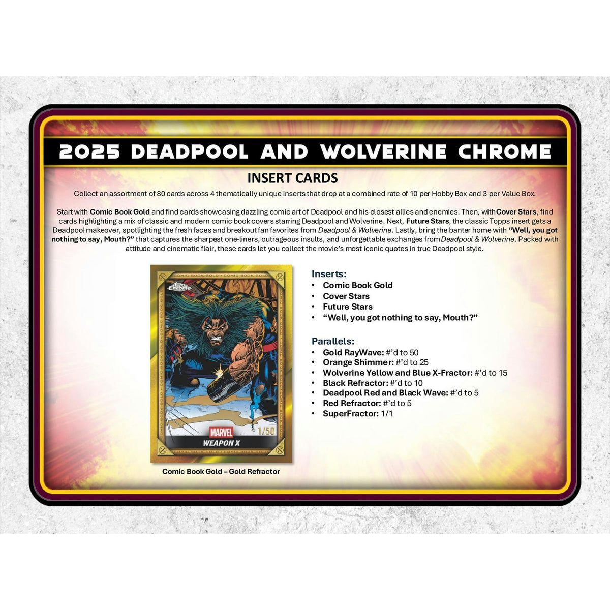 2025 Topps Deadpool Chrome Blaster 40-Box Case