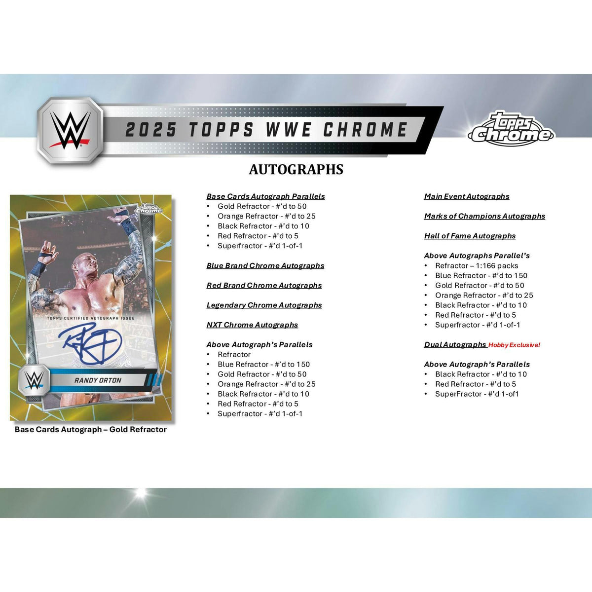 2025 Topps Chrome WWE Wrestling Hobby Box