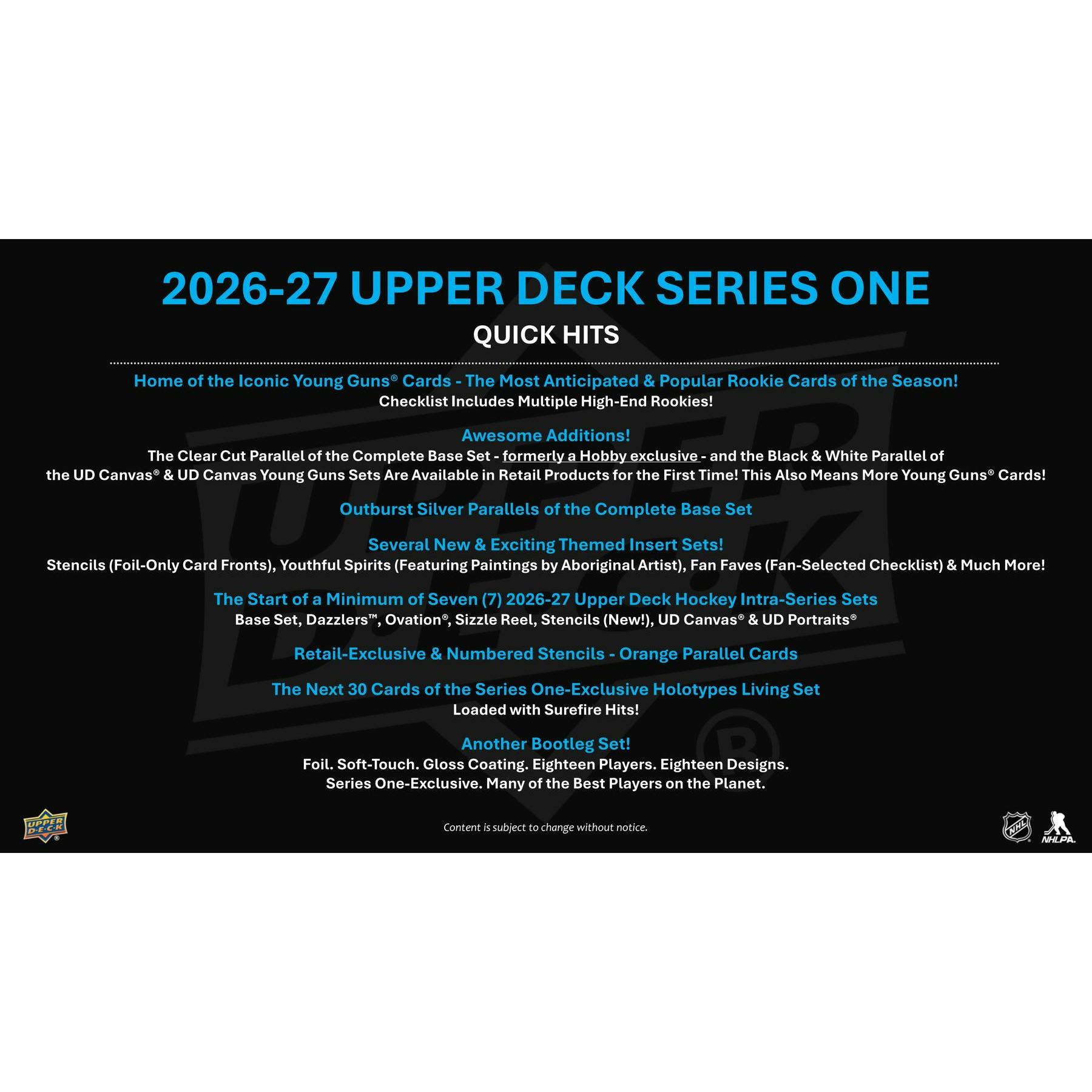 2026/27 Upper Deck Series 1 Hockey Tin (Box) (Presell)