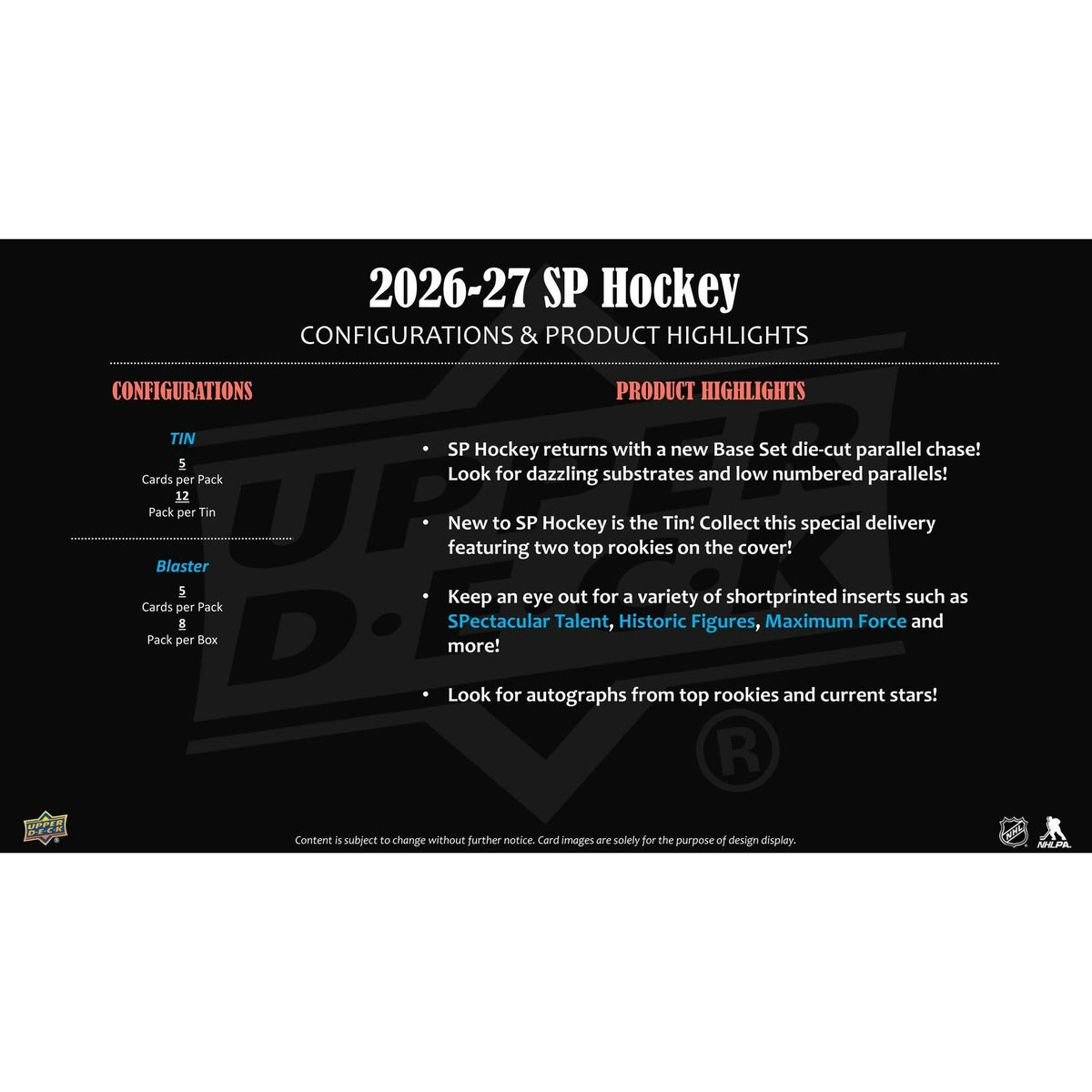 2026/27 Upper Deck SP Hockey Blaster 20-Box Case (Presell)