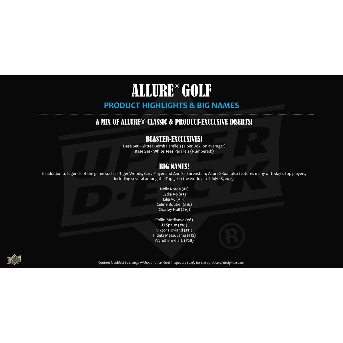 2026 Upper Deck Allure Golf Blaster 20-Box Case