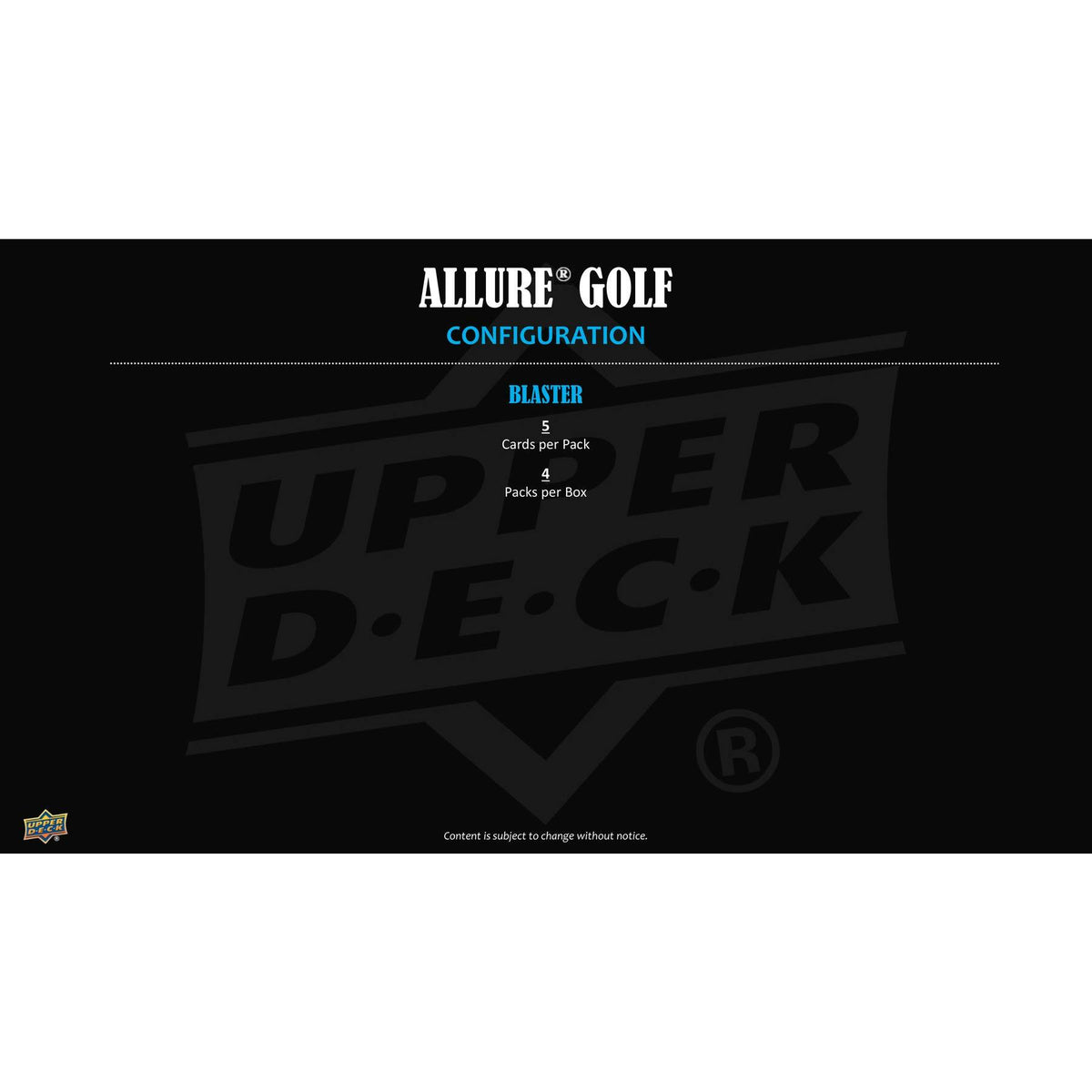 2026 Upper Deck Allure Golf Blaster Box