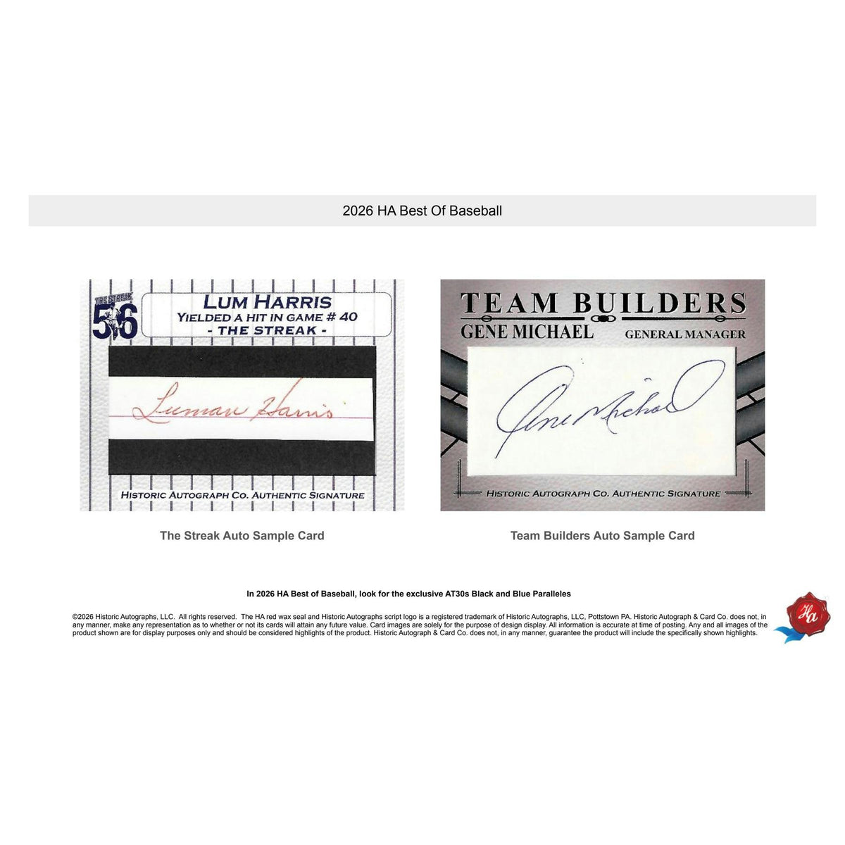 2026 Historic Autographs Best of Baseball Hobby Box