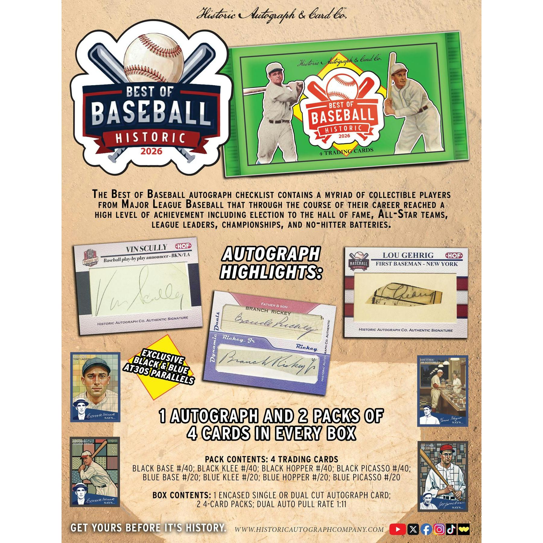 2026 Historic Autographs Best of Baseball Hobby Box