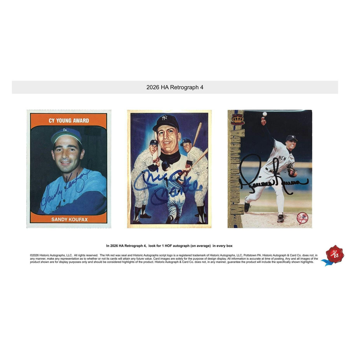 2026 Historic Autographs Retrograph 4 Baseball Hobby Box
