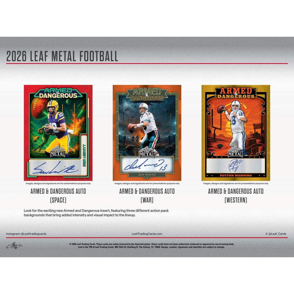 2026 Leaf Metal Football Hobby Jumbo 8-Box Case