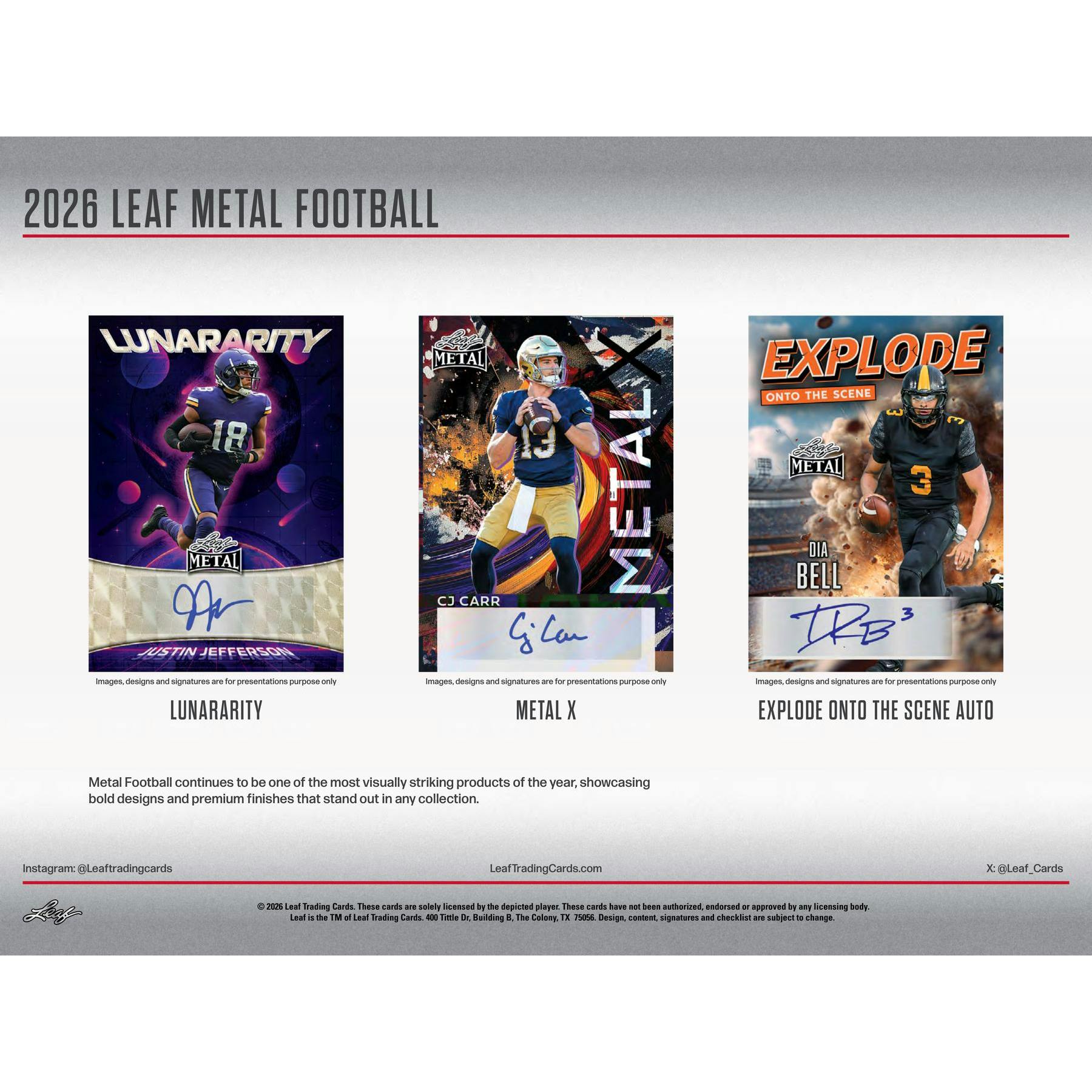 2026 Leaf Metal Football Hobby 10-Box Case