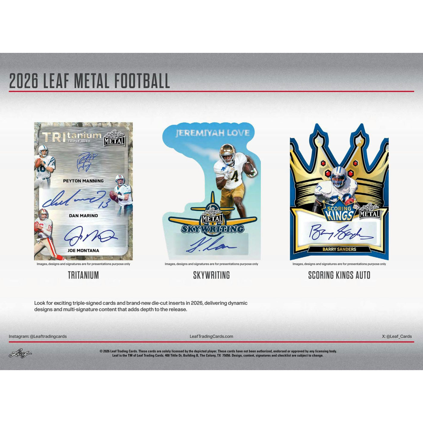 2026 Leaf Metal Football Hobby Jumbo 8-Box Case