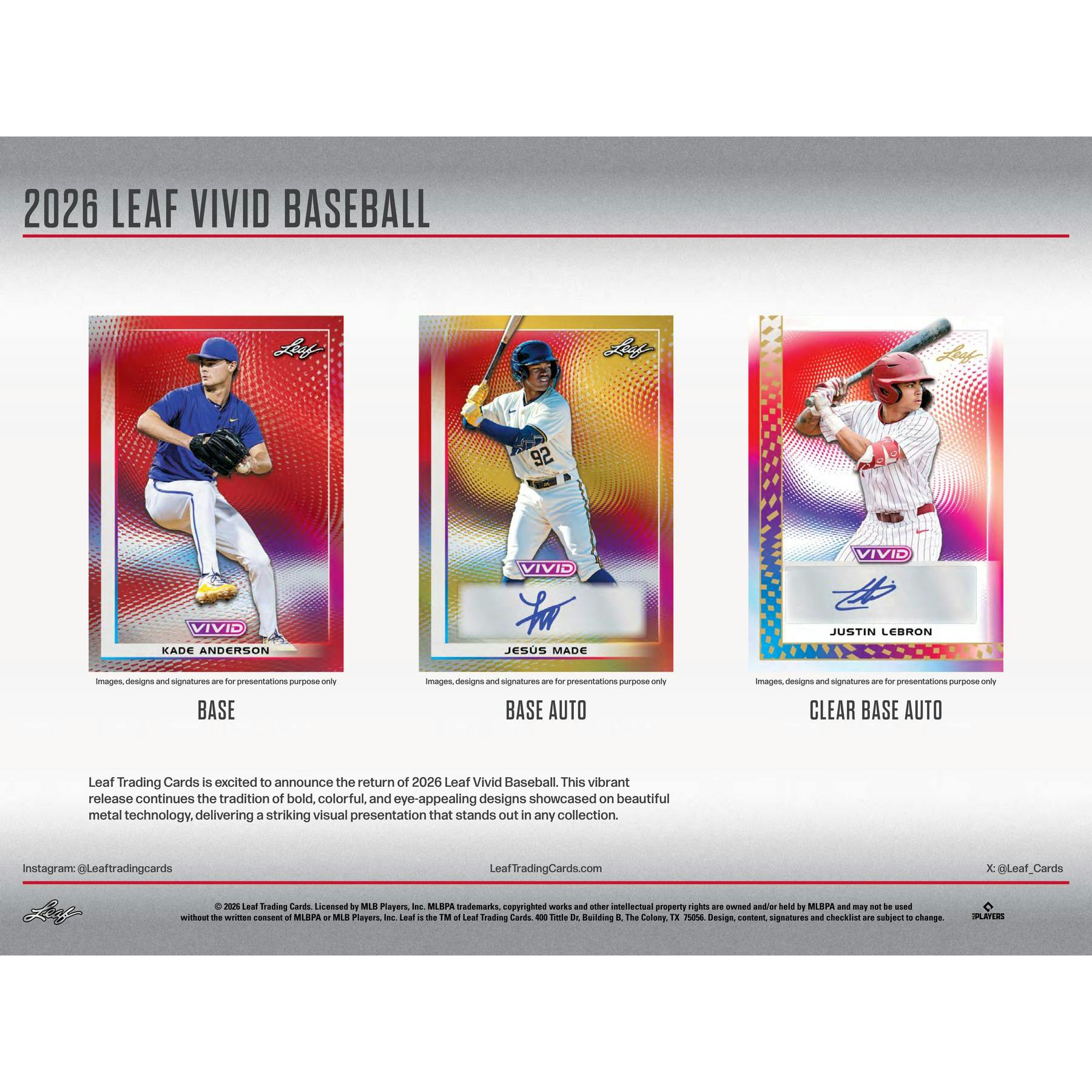 2026 Leaf Vivid Baseball Hobby Jumbo Box