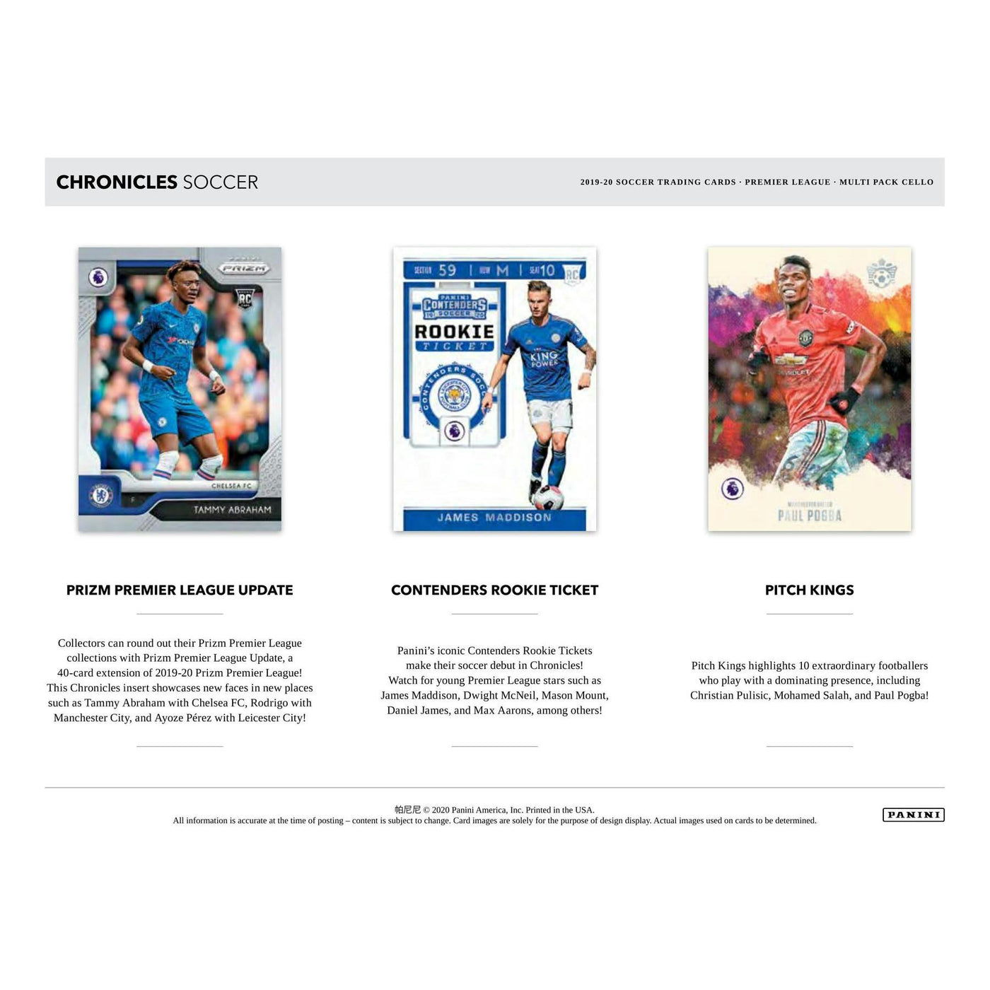 2019/20 Panini Chronicles Soccer Multi Cello 12-Pack Box