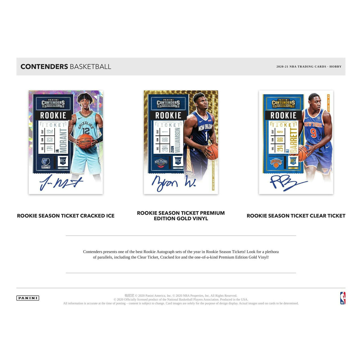 2020/21 Panini Contenders Basketball Hobby Box (Reed Buy)