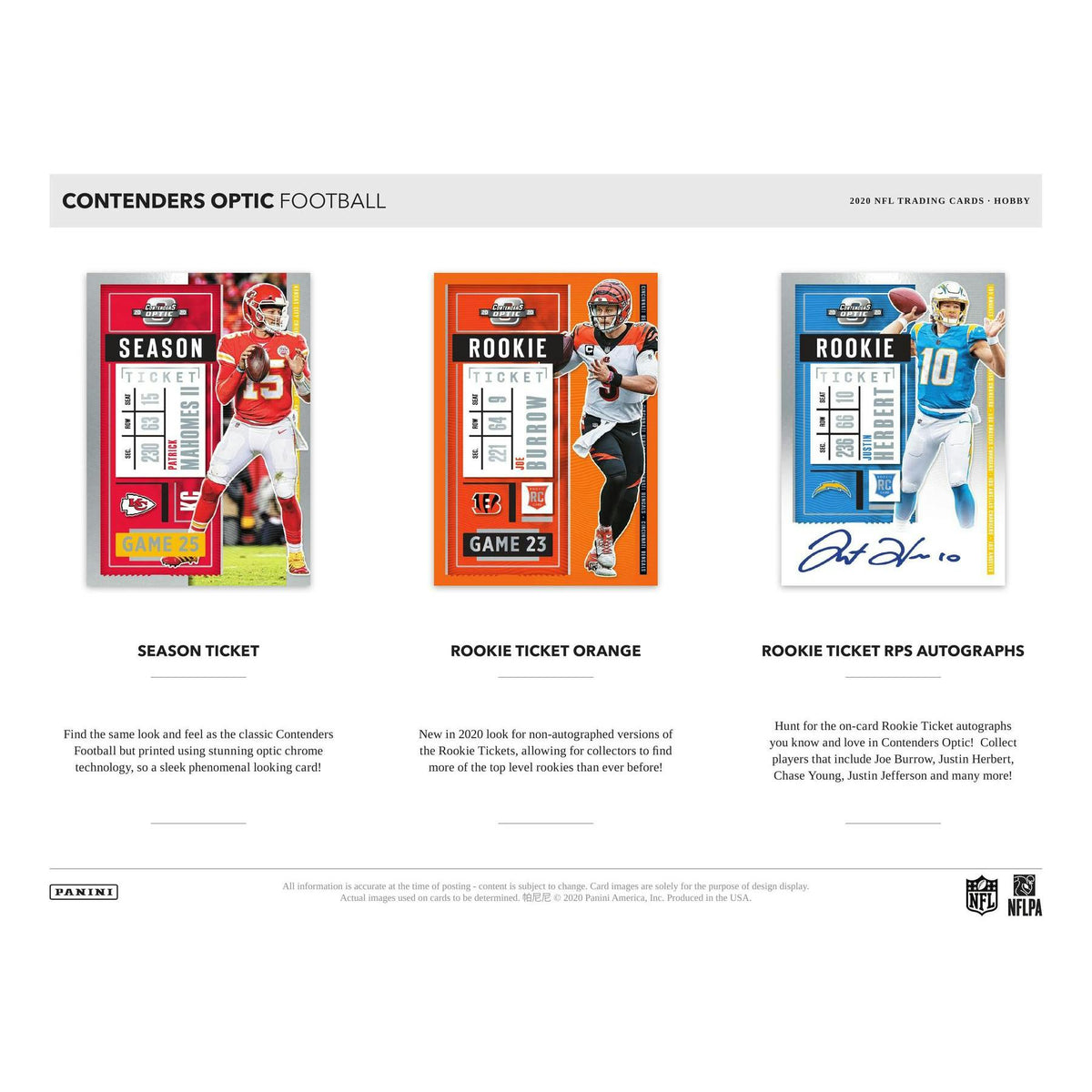 2020 Panini Contenders Optic Football Hobby Box