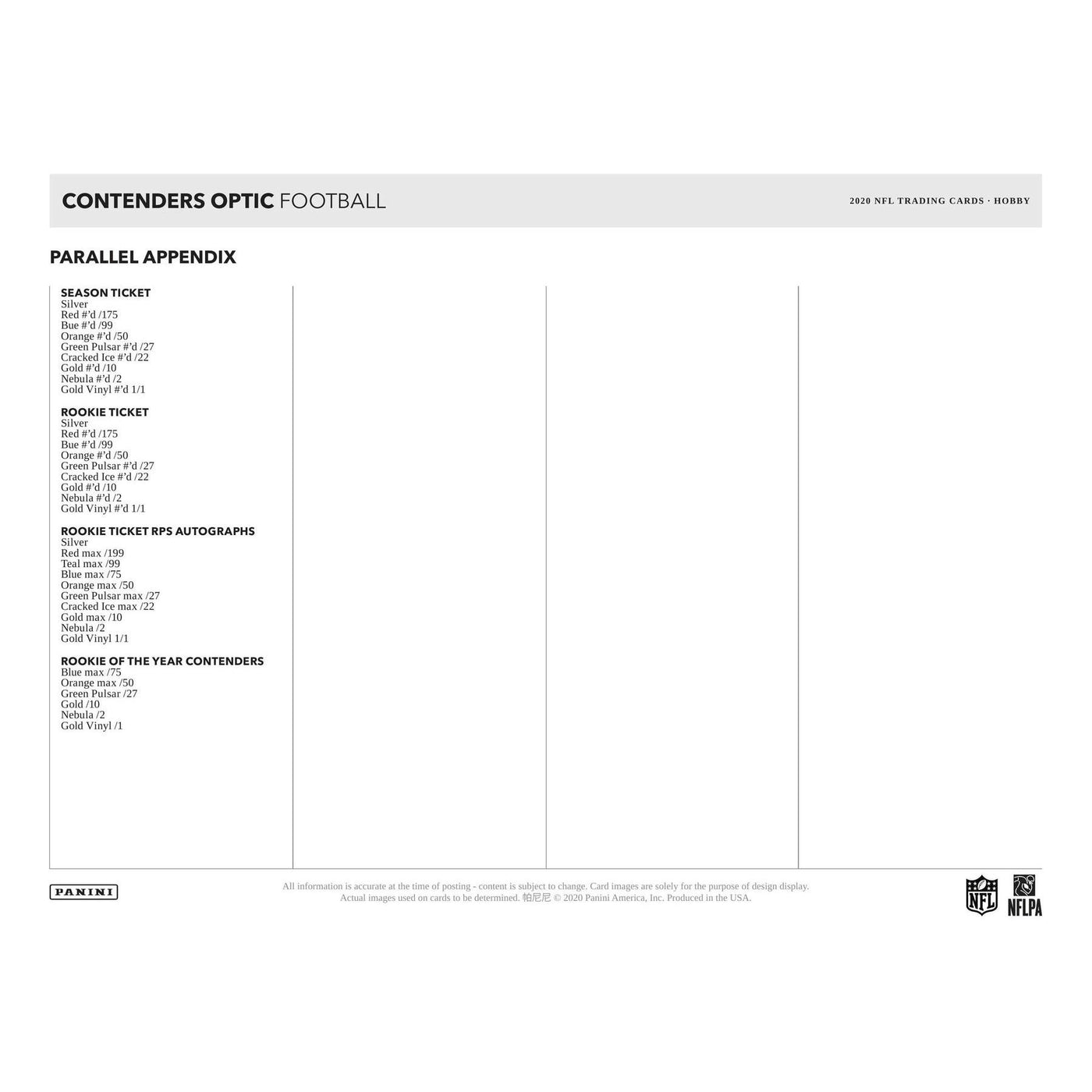 2020 Panini Contenders Optic Football Hobby Box