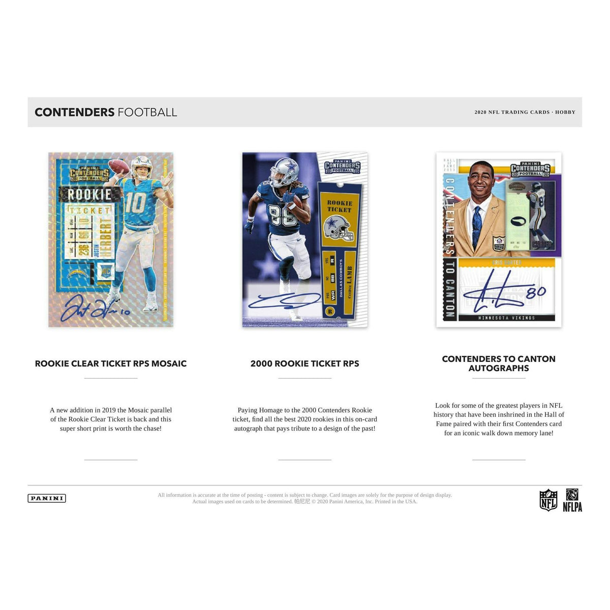 2020 Panini Contenders Football Hobby 12-Box Case
