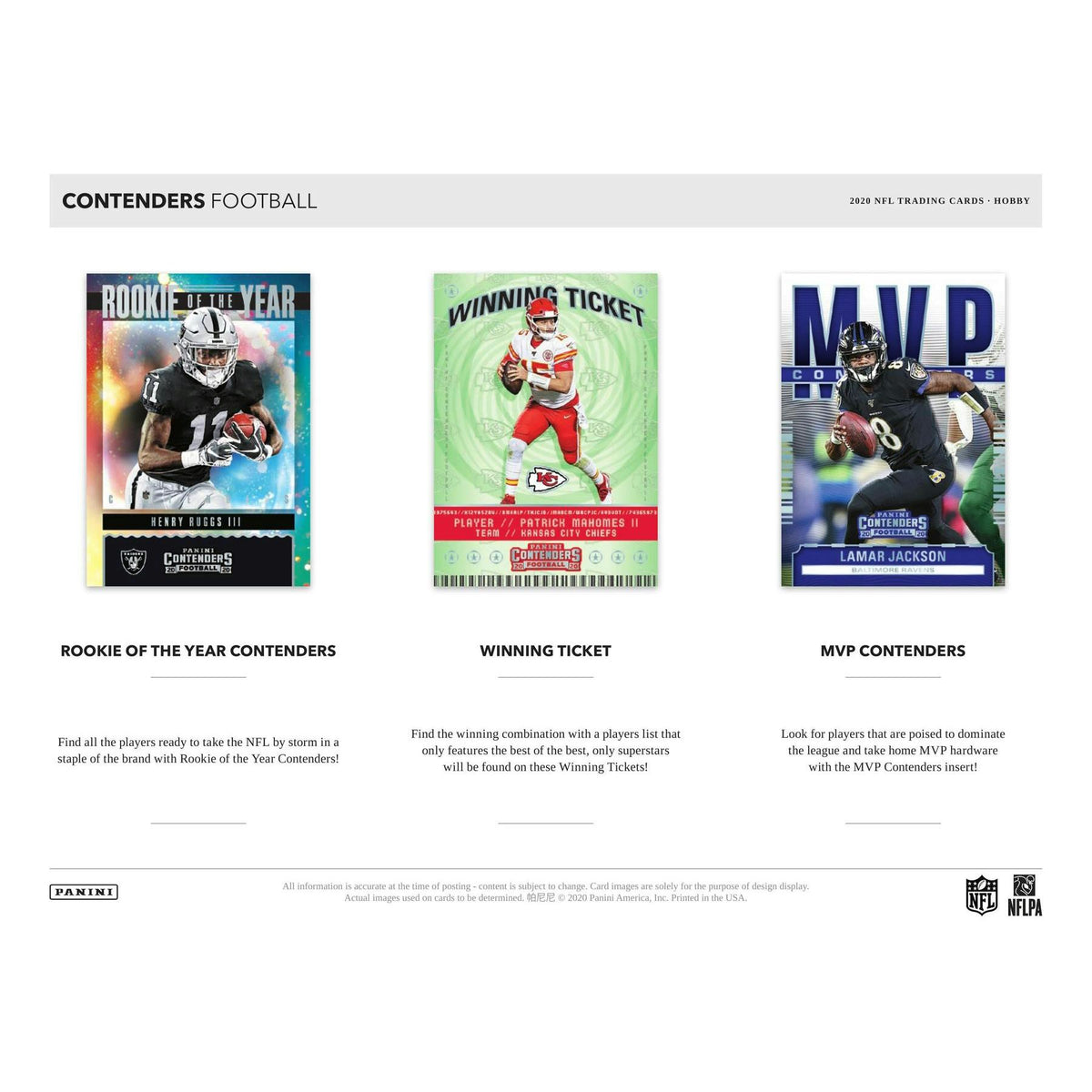 2020 Panini Contenders Football Hobby Box
