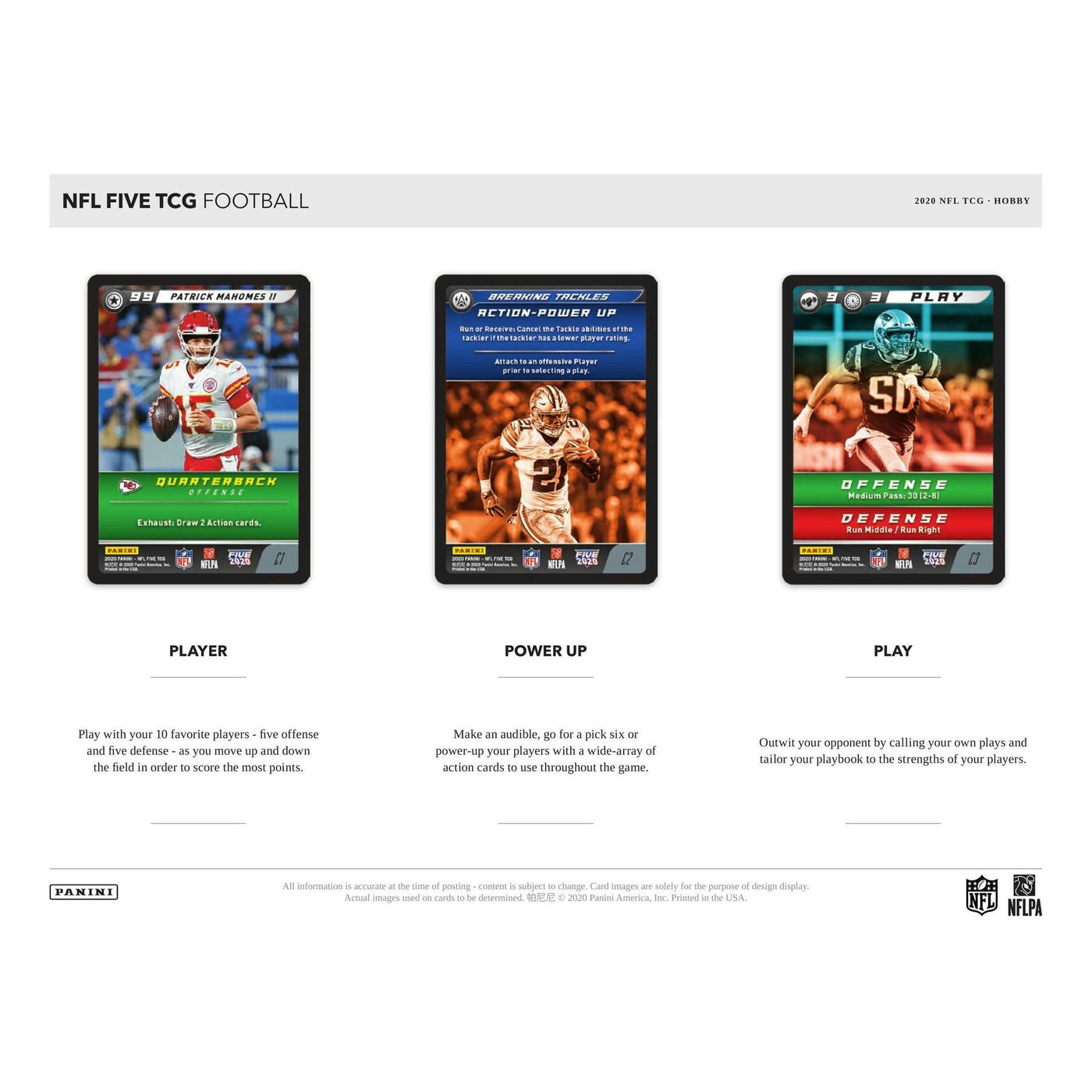 2020 Panini NFL Five Football Trading Card Game Starter Deck