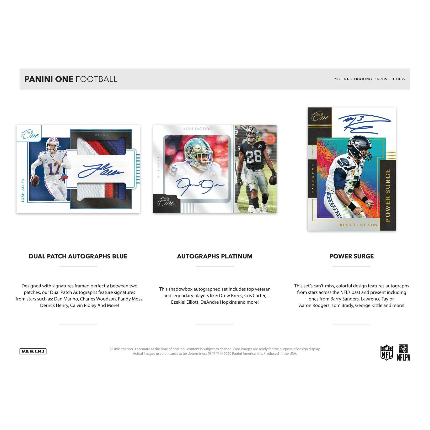 2020 Panini One Football Hobby Box