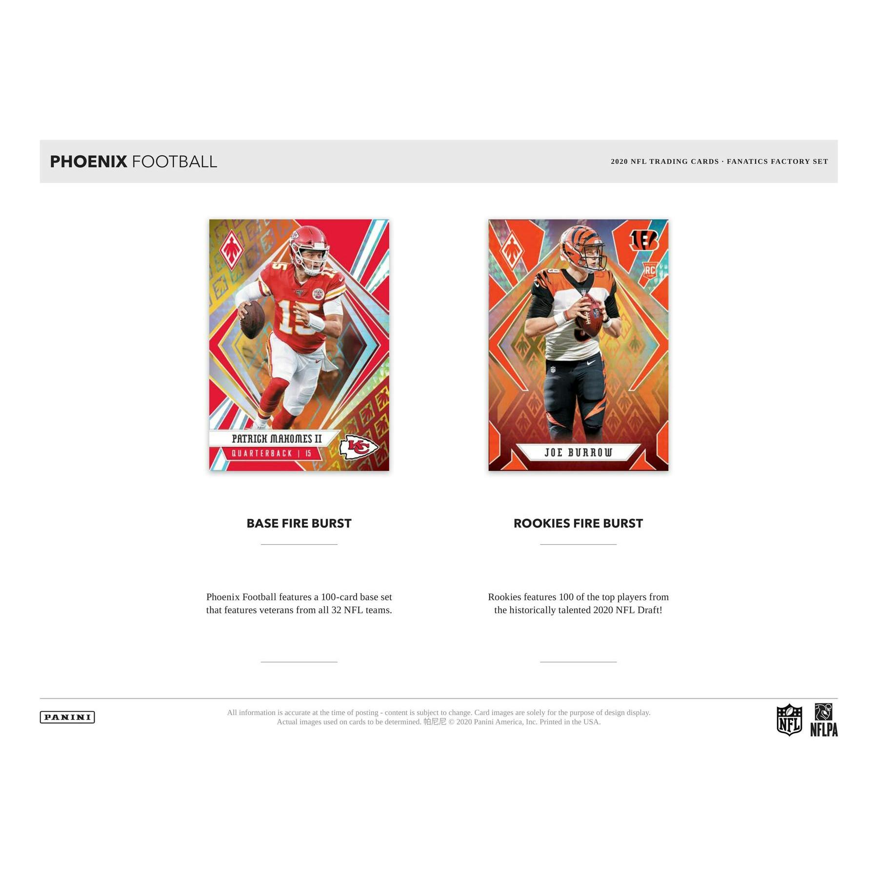 2020 Panini Phoenix Football Factory Set (Box)