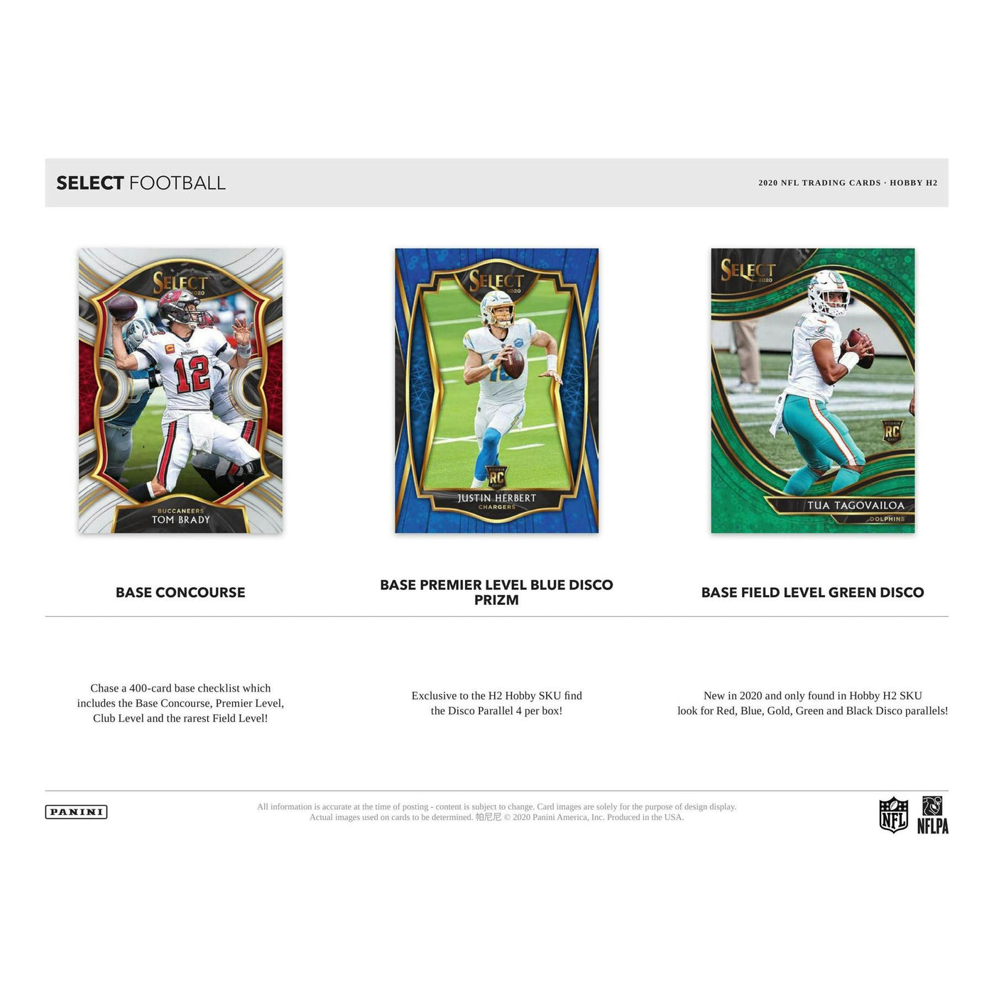 2020 Panini Select Football Hobby Hybrid H2 20-Box Case