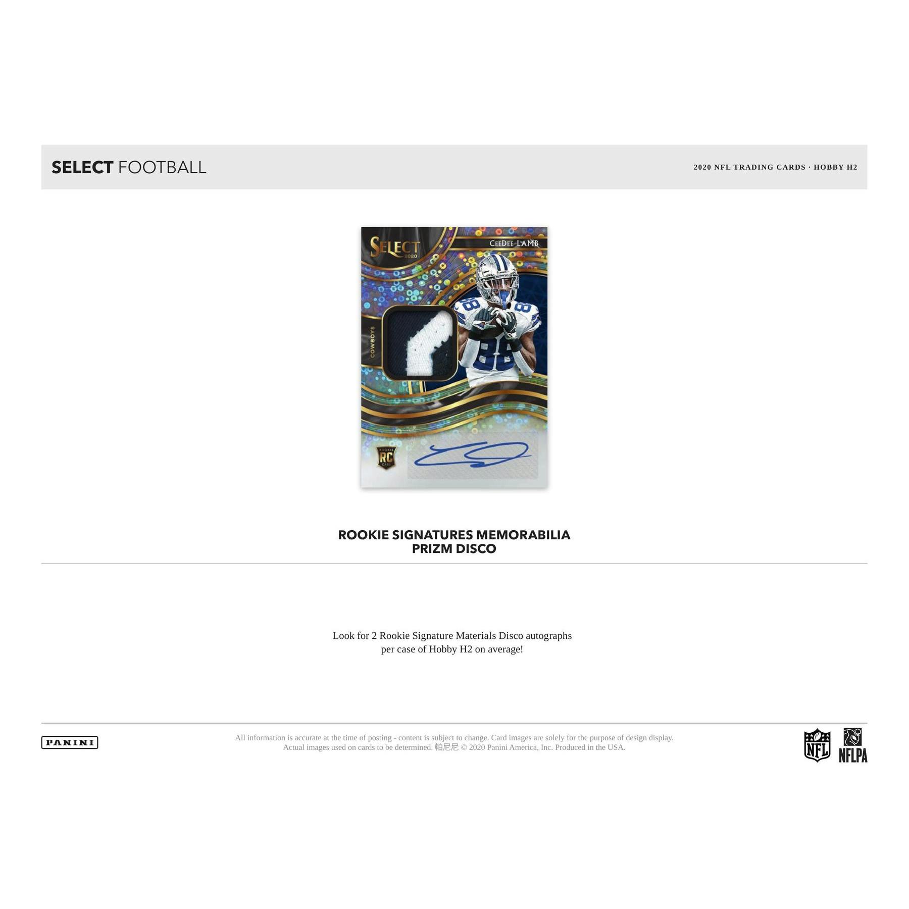 2020 Panini Select Football Hobby Hybrid H2 Box