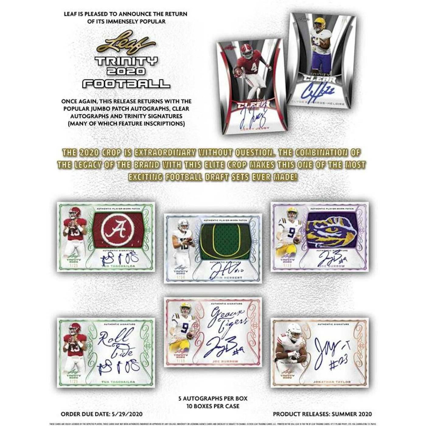 2020 Leaf Trinity Football Hobby Box