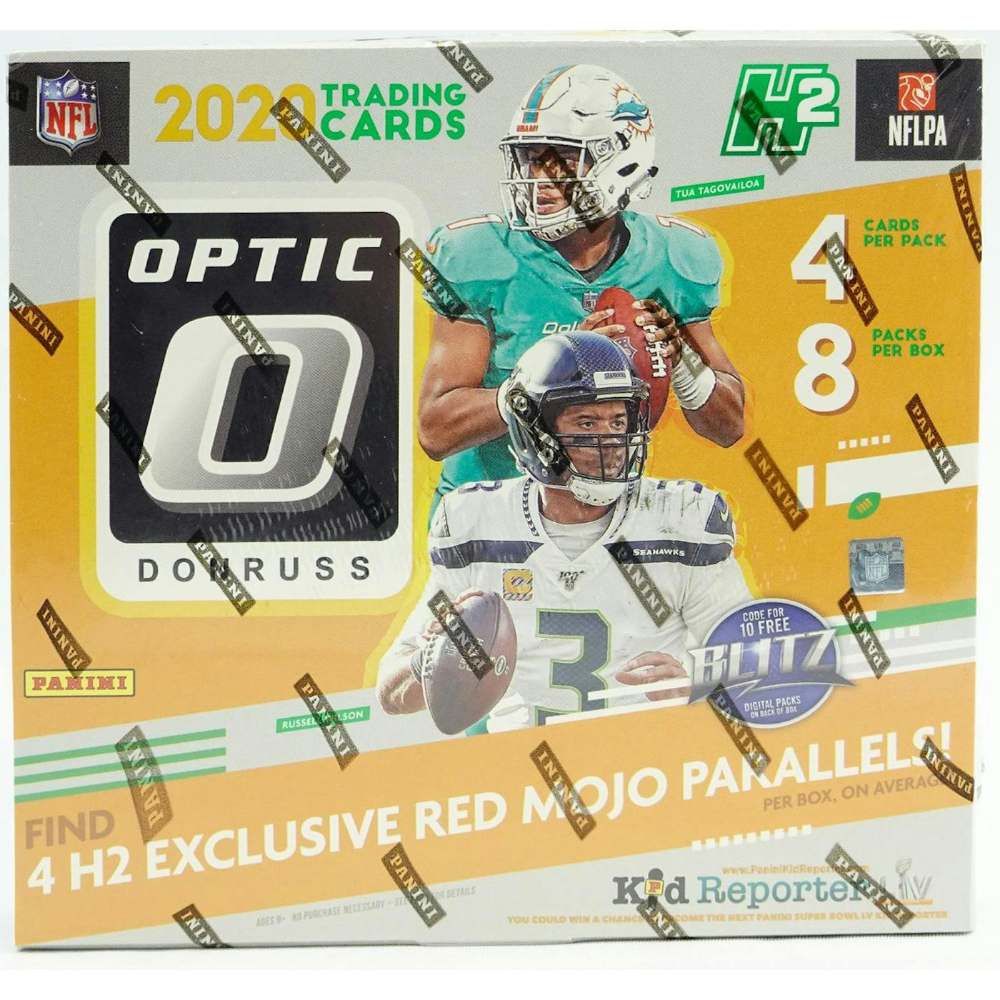 2020 Panini Donruss Optic Football H2 Hobby Hybrid 20-Box Case