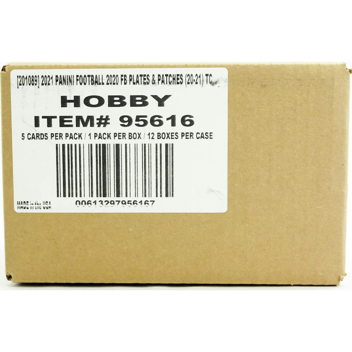 2020 Panini Plates and Patches Football Hobby 12-Box Case
