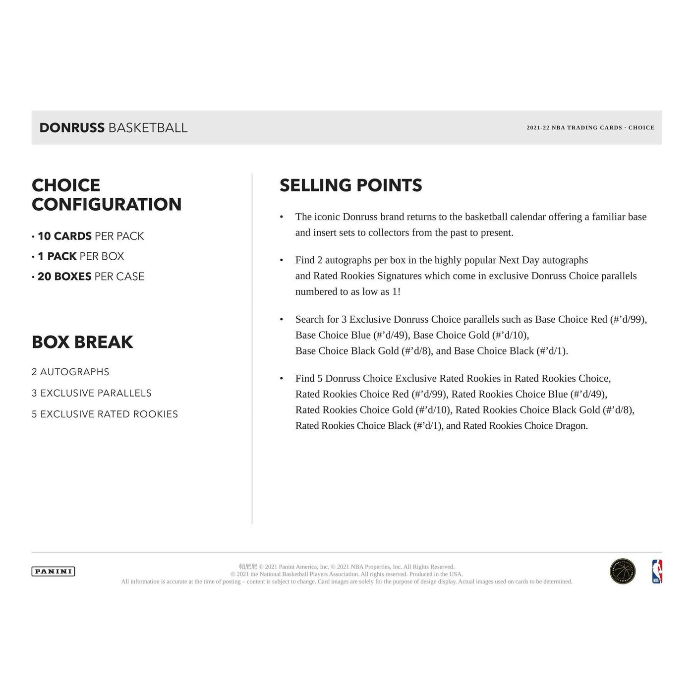 2021/22 Panini Donruss Basketball Choice Box