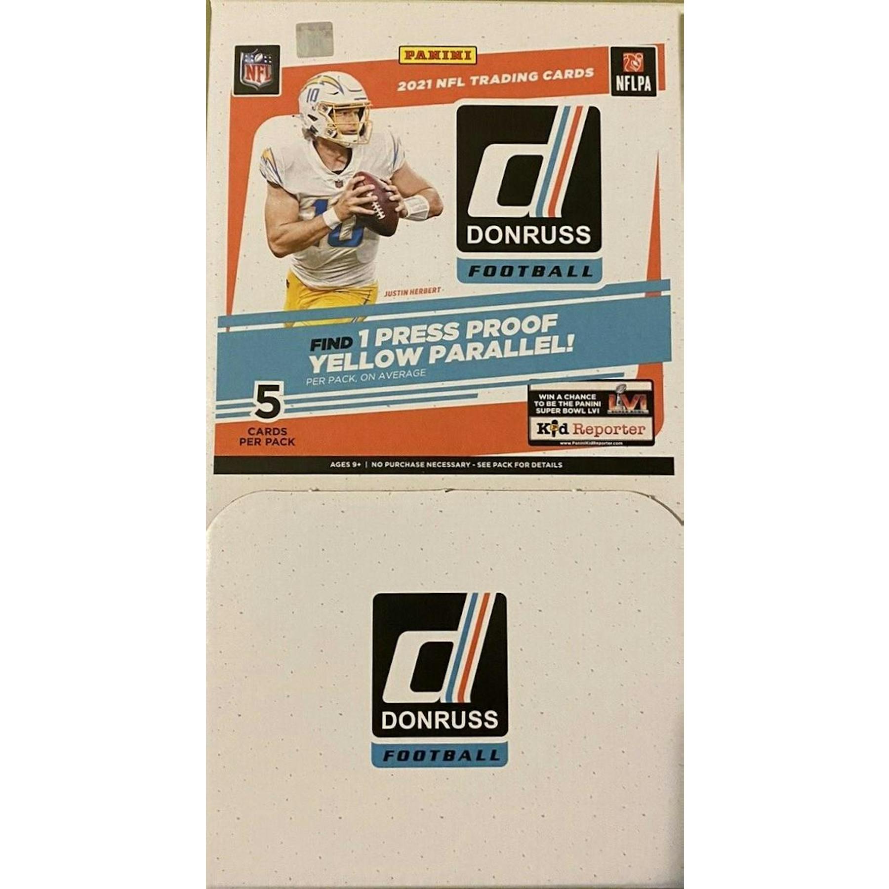 2021 Panini Donruss Football 48-Pack Gravity Feed Box (Press Proof Yellow Parallels) (Reed Buy)