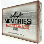 2021 Leaf Memories College Football Hobby Box (Reed Buy)