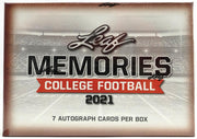 2021 Leaf Memories College Football Hobby Box (Reed Buy)