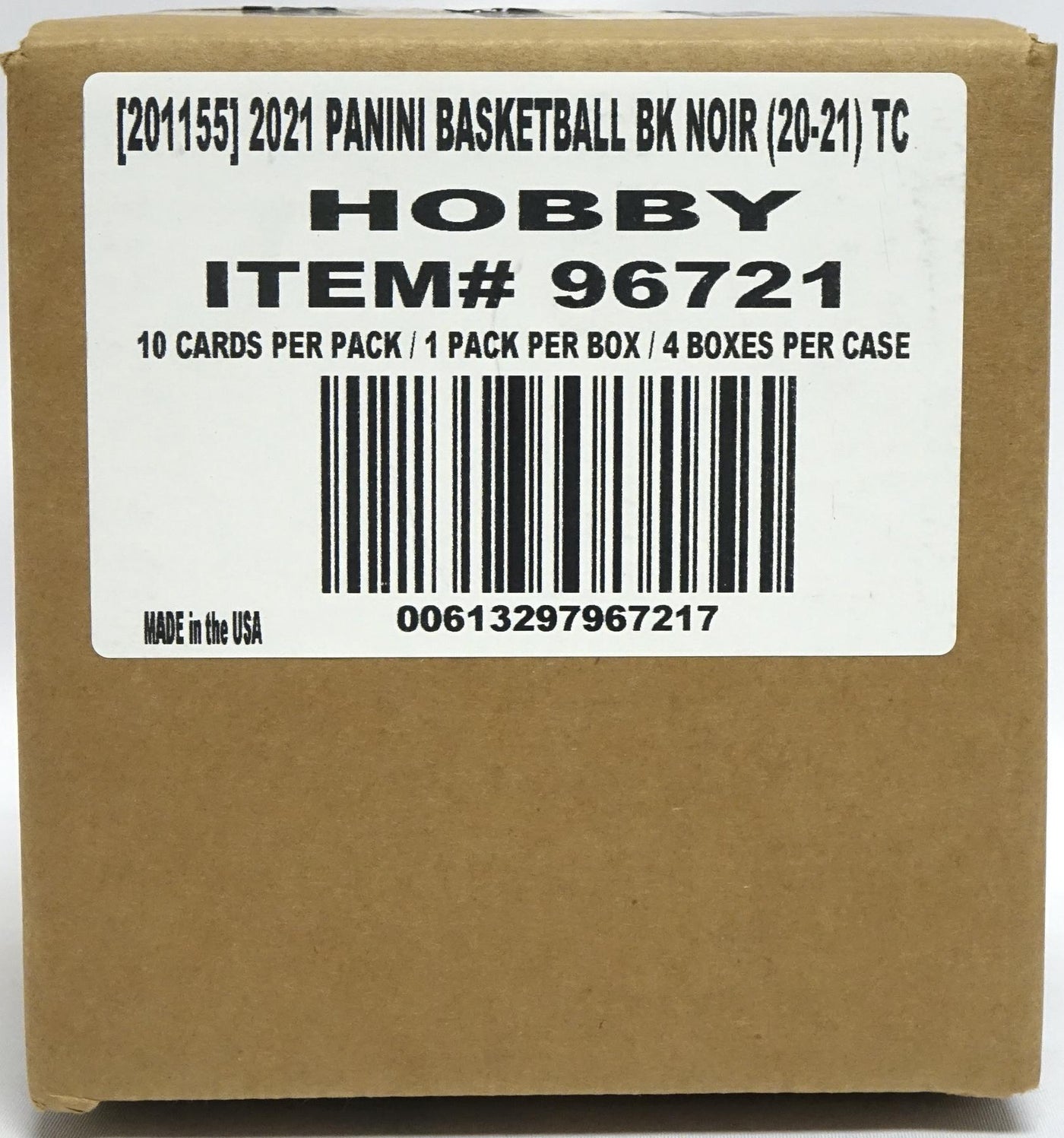 2020/21 Panini Noir Basketball Hobby 4-Box Case