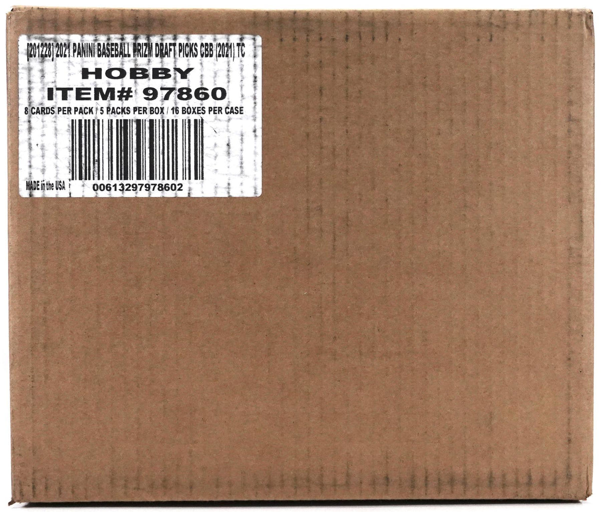 2021 Panini Prizm Draft Picks Baseball Hobby 16-Box Case