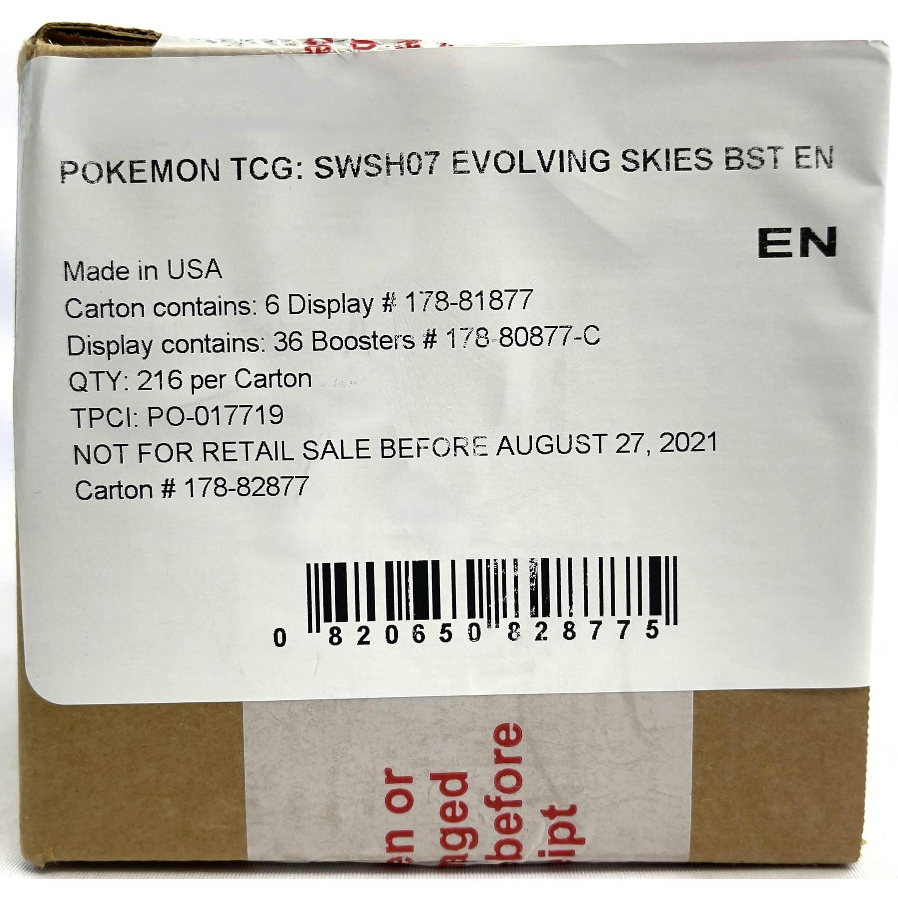 Pokemon Sword & Shield: Evolving Skies Booster 6-Box Case