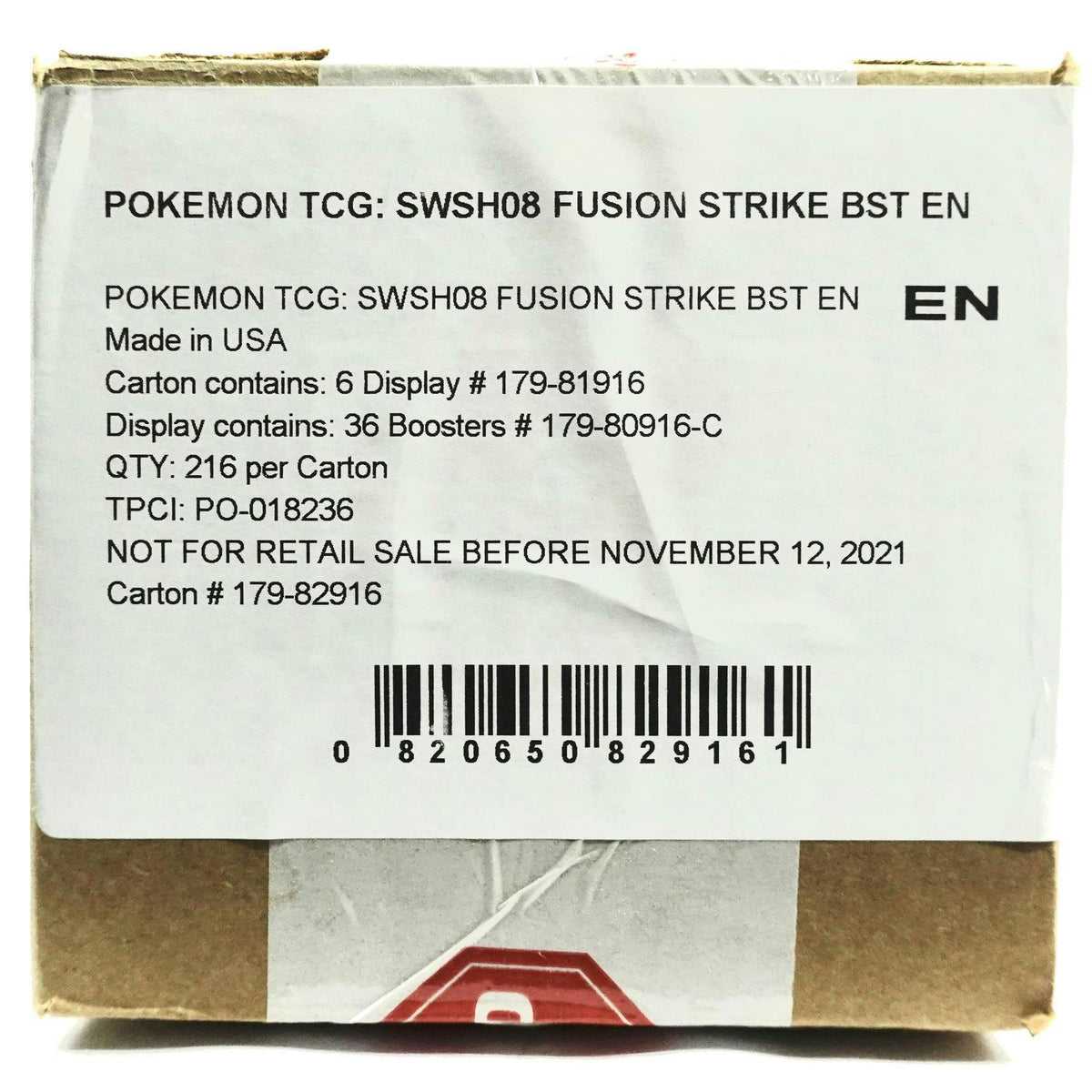 Pokemon Sword & Shield: Fusion Strike Booster 6-Box Case