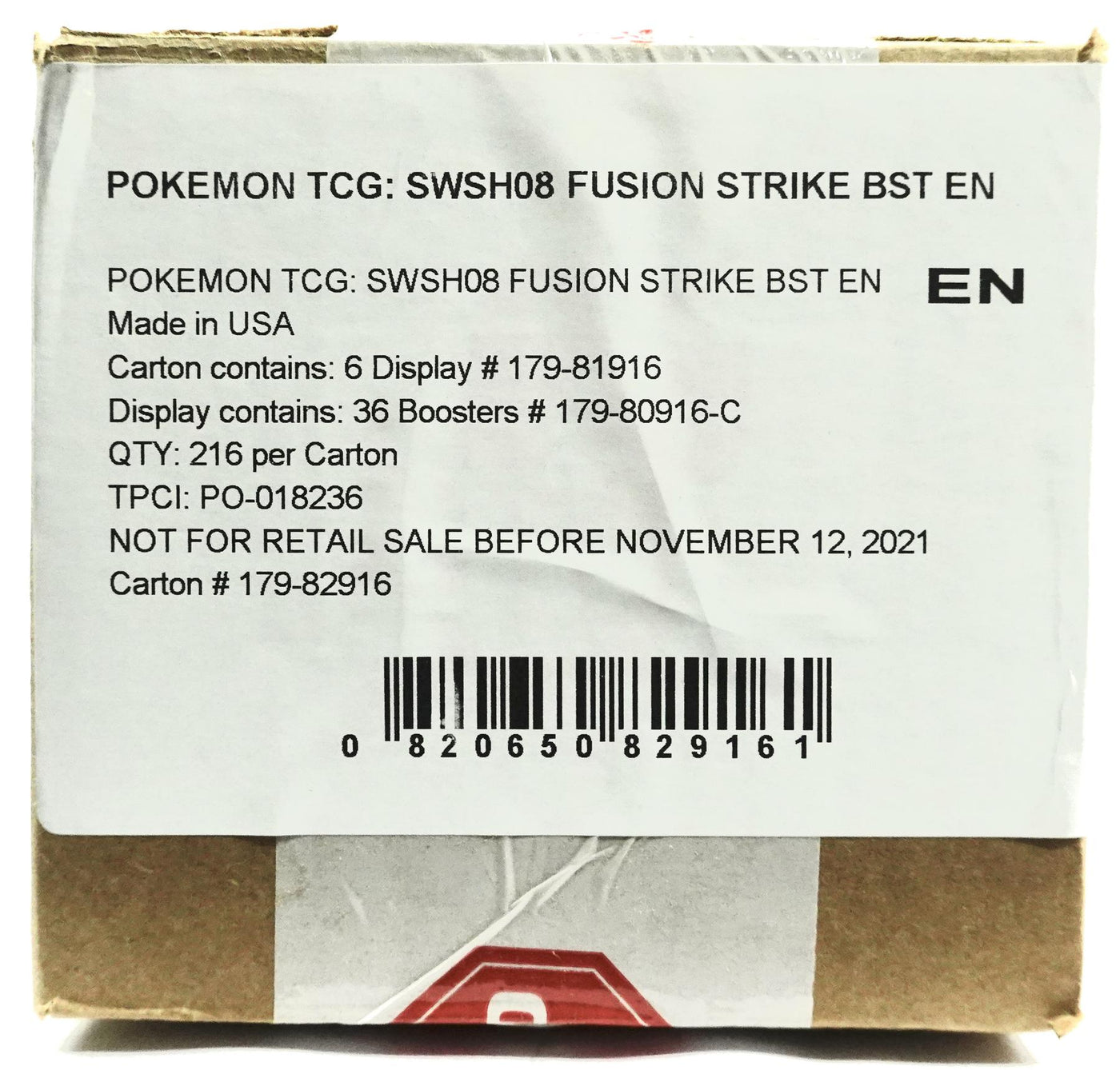 Pokemon Sword & Shield: Fusion Strike Booster 6-Box Case