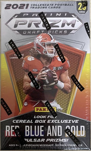 2021 Panini Prizm Draft Football Cereal Box (Red, Blue, and Gold Pulsar Prizms!)