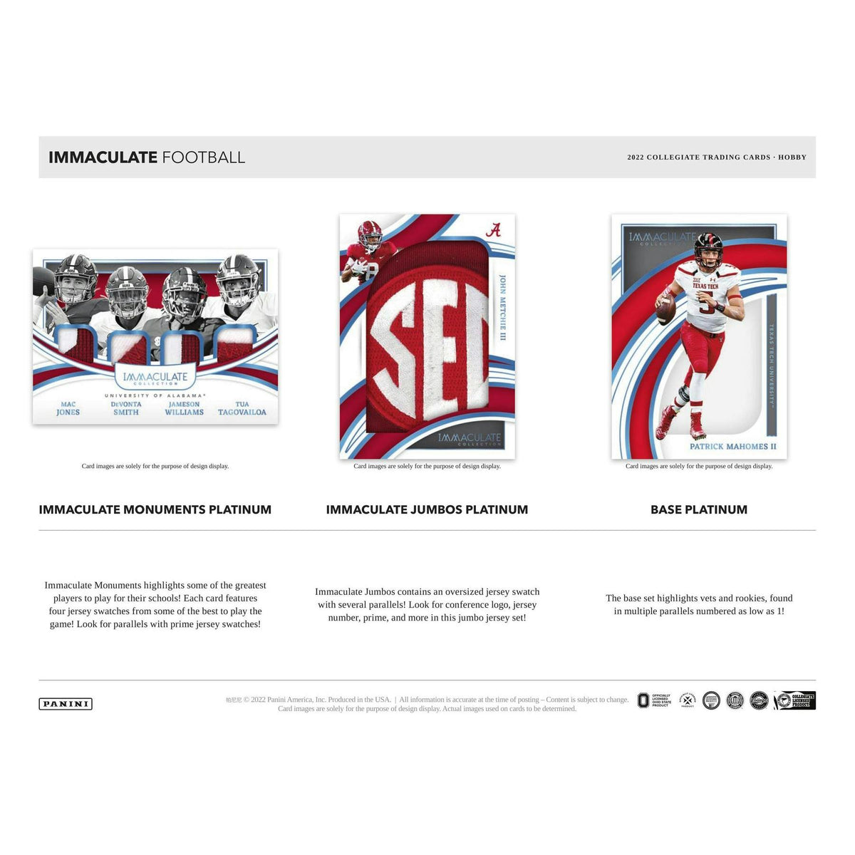 2022 Panini Immaculate Collegiate Football Hobby Box