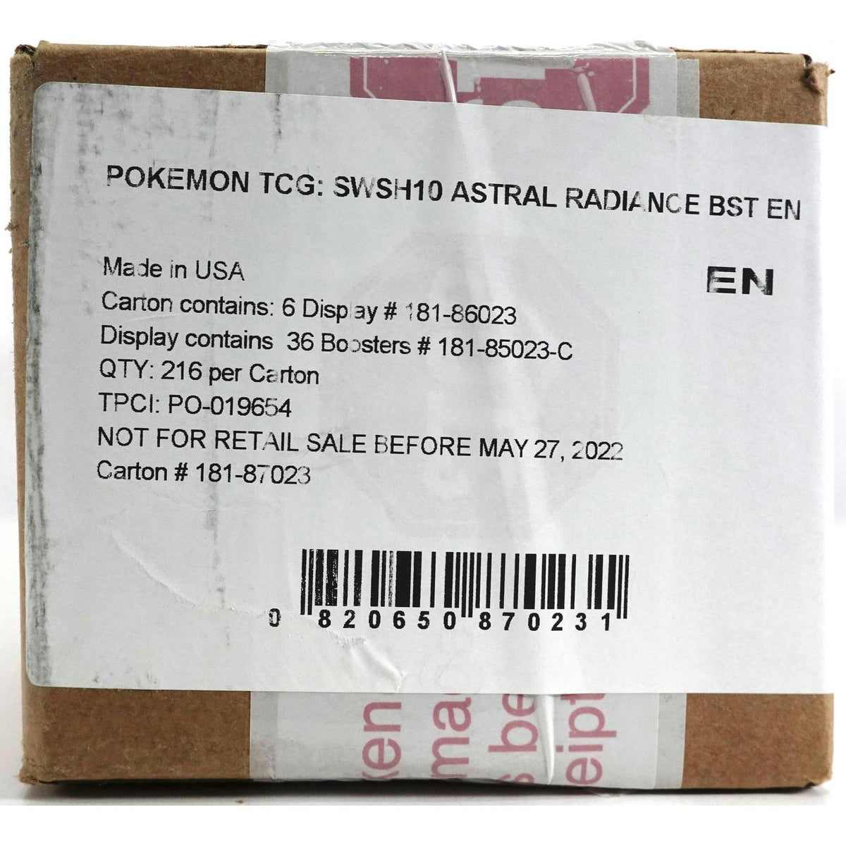 Pokemon Sword & Shield: Astral Radiance Booster 6-Box Case