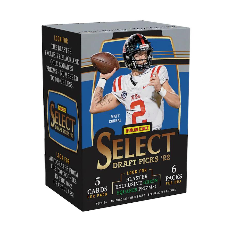 2022 Panini Select Draft Picks Football Blaster Box (Green Squares Prizms!) (Fanatics)