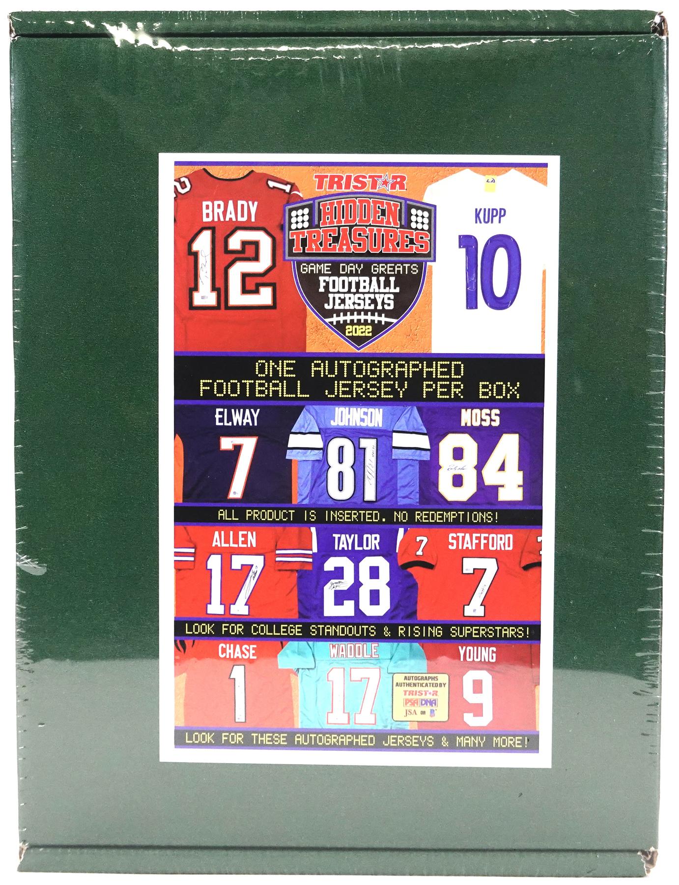 2022 TriStar Hidden Treasures Game Day Greats Autographed Jersey Edition Football Hobby Box (Reed Buy)