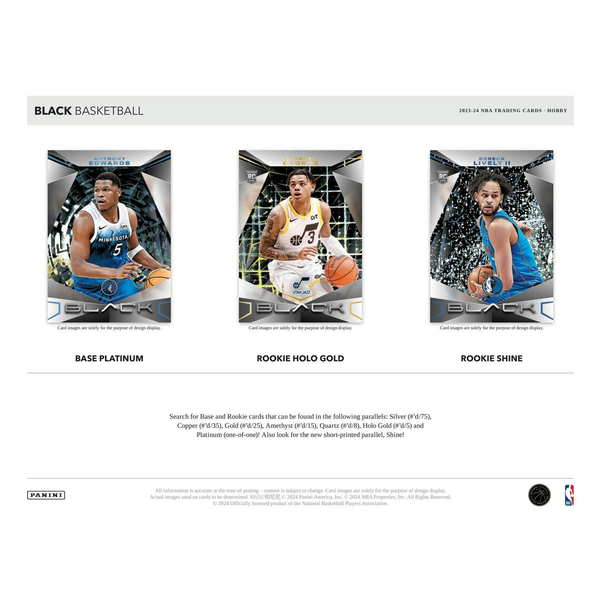 2023/24 Panini Black Basketball Hobby 12-Box Case