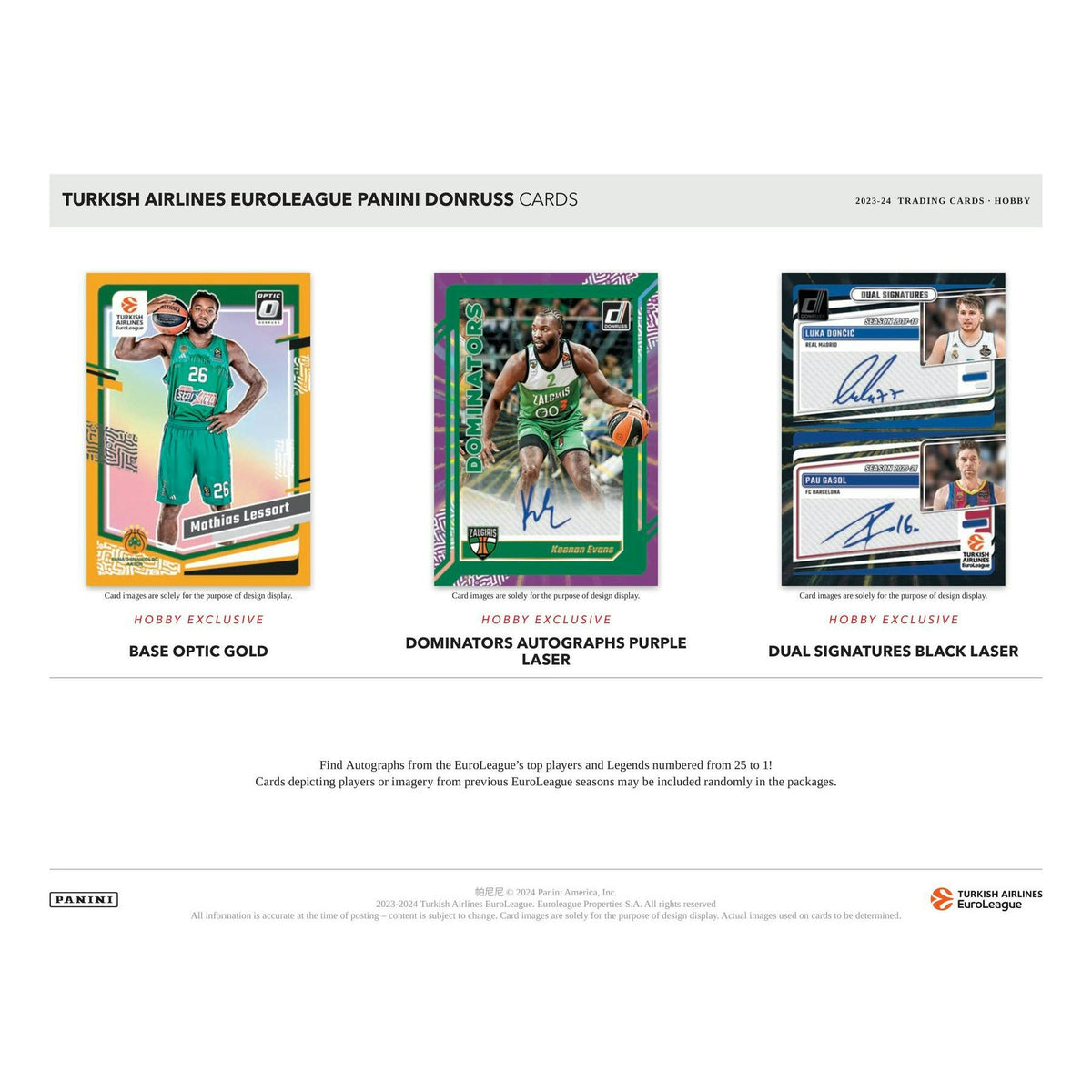 2023/24 Panini Donruss Turkish Airlines EuroLeague Basketball Hobby Pack
