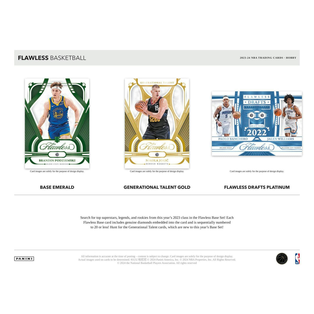 2023/24 Panini Flawless Basketball Hobby 2-Box Case