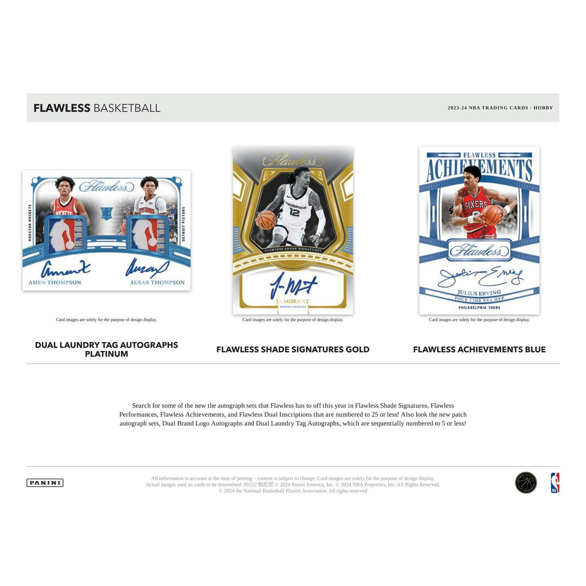 2023/24 Panini Flawless Basketball Hobby 2-Box Case