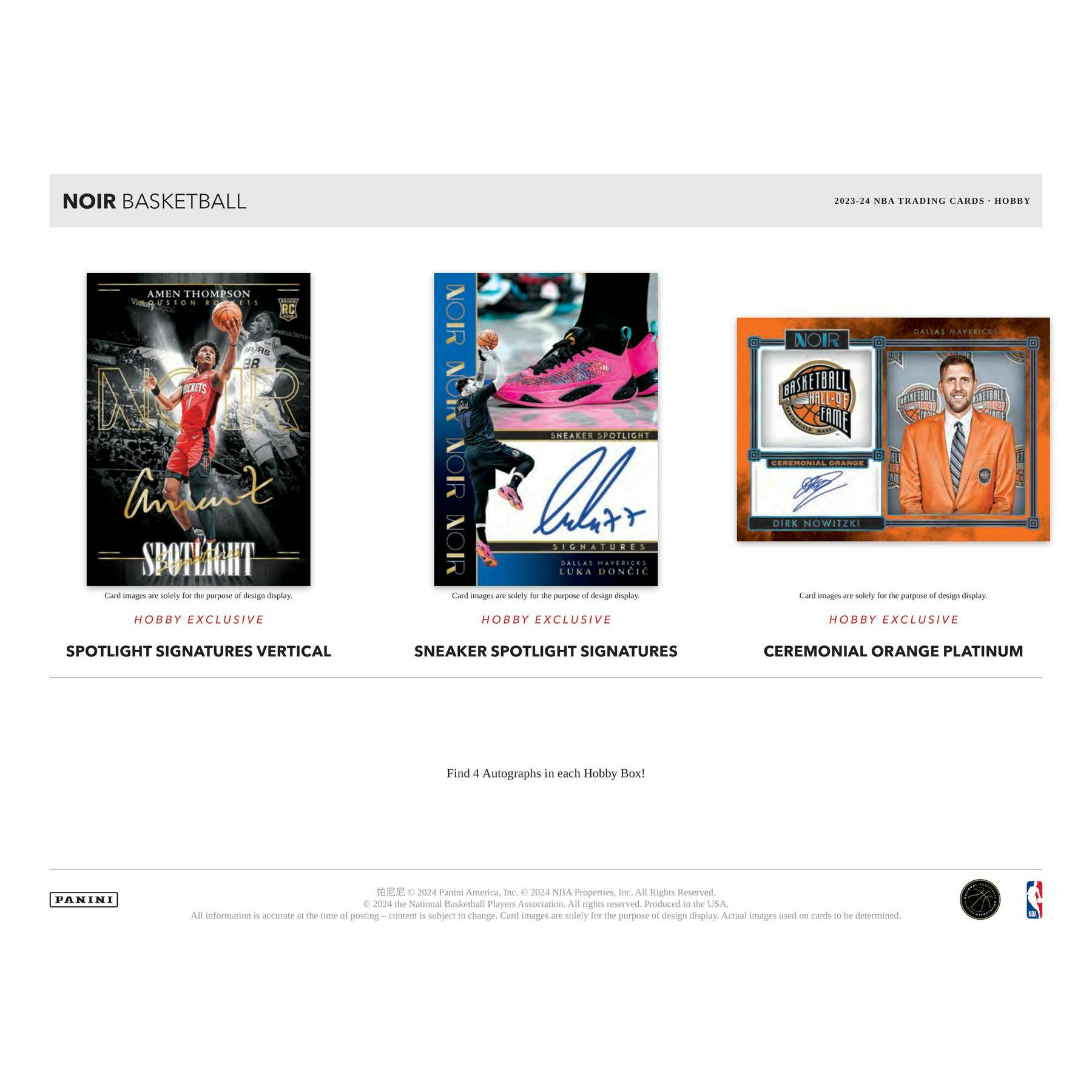 2023/24 Panini Noir Basketball Hobby 4-Box Case