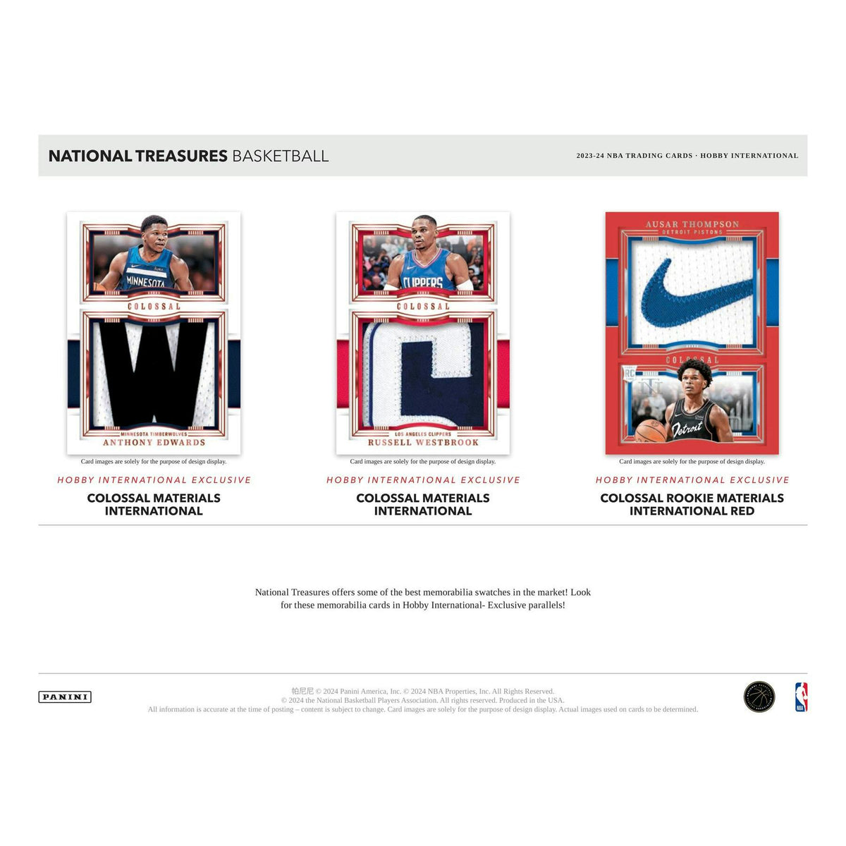 2023/24 Panini National Treasures Basketball International Hobby 4-Box Case