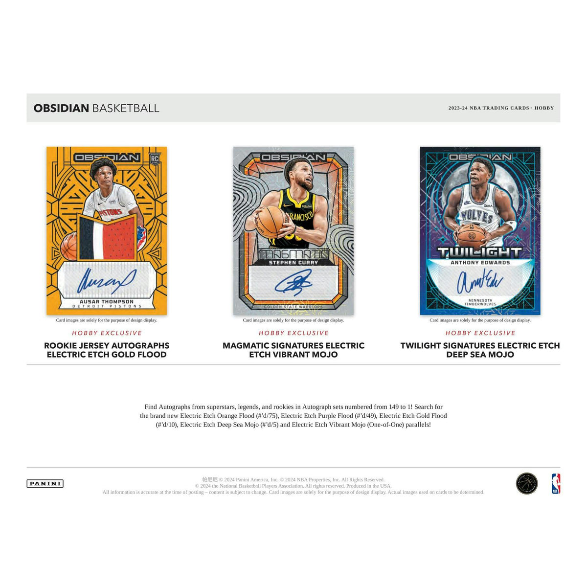 2023/24 Panini Obsidian Basketball Hobby 12-Box Case